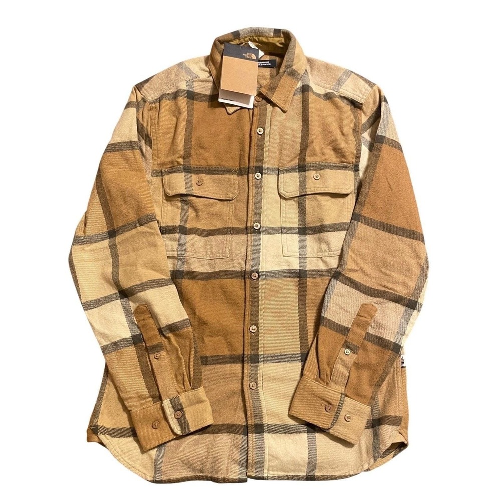 NEW The North Face Arroyo Men's Small Flannel Shirt in Brown Plaid (MSRP $90)